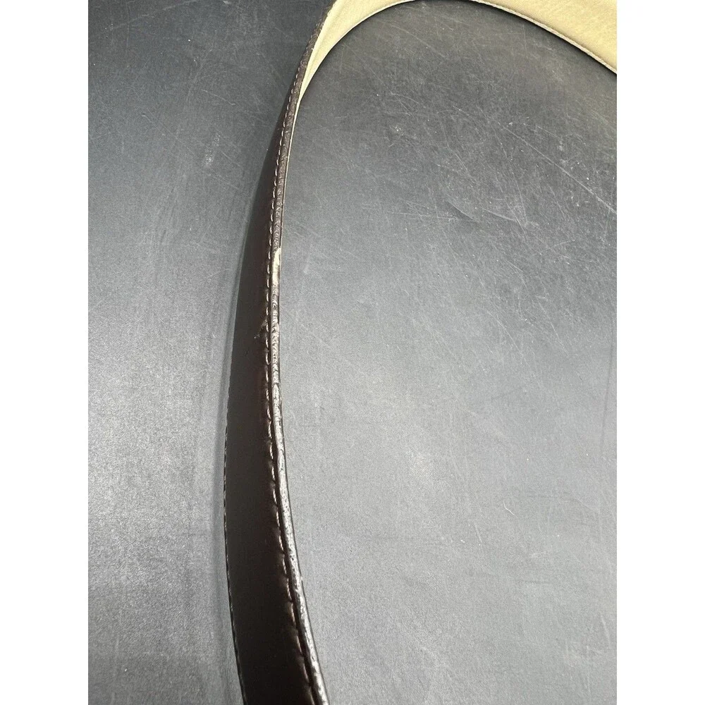 Savile Row Men’s Brown Leather Belt Brass Buckle Full Grain Cowhide 42”